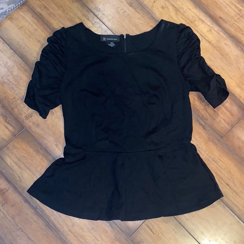 INC INTERNATIONAL CONCEPTS blk tufted sleeves